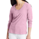 Hanes Women's Perfect-T Long Sleeve V-Neck T-Shirt - Pink Swish