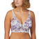 Maidenform Pure Comfort Lightly Lined Convertible Lace Bralette - Lilac Rose Print/White