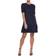 DKNY Ruched Sleeve Trapeze Dress - Navy