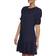 DKNY Ruched Sleeve Trapeze Dress - Navy