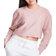 Champion Reverse Weave Cropped Cut-Off Crew Sweatshirt - Pink Beige