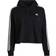 Adidas Women's Essentials 3-Stripes Crop Hoodie Plus Size - Black/White