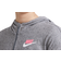 Nike Girl's Full-Zip Jersey Hoodie - Carbon Heather/Smoke Grey/Sunset Pulse (DA1124-091)