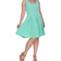 White Mark Women's Pleated Fit & Flare Dress Plus Size - Mint