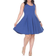 White Mark Women's Pleated Fit & Flare Dress Plus Size - Royal