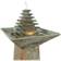 Sunnydaze Layered Pyramid Slate Outdoor Floor Fountain