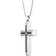 Lynx Cross Pendant Necklace - Silver/Transparent
