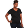 Motherhood Plus Size V Neck Side Ruched Maternity Tee Black (91062-01)