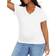 Motherhood Plus Size V-Neck Side Ruched Maternity Tee White (91062-10)