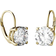 Charles & Colvard Round Drop Earrings - Gold/Moissanite