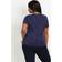 Motherhood Plus Size V-Neck Side Ruched Maternity Tee Navy Spacedye (91062-46)