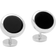 Cufflinks Inc Double Sided Round Beveled Cufflinks - Silver/Mother of Pearl/Onyx