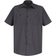 Red Kap Short Sleeve Industrial Stripe Work Shirt - Charcoal with Blue/White Stripe