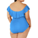 La Blanca Island Goddess Off Shoulder Ruffle One Piece - China Blue