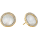 David Yurman Elements Button Earrings - Gold/White/Diamonds