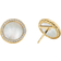 David Yurman Elements Button Earrings - Gold/White/Diamonds