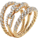 David Yurman Stax Three Row Ring - Gold/Diamonds