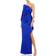 Mac Duggal One-Shoulder Long Sleeve Satin Column Gown - Sapphire