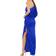 Mac Duggal One-Shoulder Long Sleeve Satin Column Gown - Sapphire