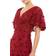 Mac Duggal Floral Applique Flutter Sleeve Gown - Burgundy