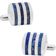 Cufflinks Inc Striped Cufflinks - Silver/Blue