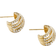 David Yurman Crossover Shrimp Earrings - Gold/Diamonds
