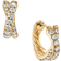 David Yurman Crossover Hoop Earrings - Gold/Diamonds