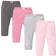 Touched By Nature Organic Cotton Pants 4-pack - Pink Gray Solid