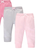 Touched By Nature Organic Cotton Pants 4-pack - Pink Gray Solid