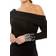 Mac Duggal One-Shoulder Long Sleeve Chiffon Midi Dress - Black