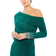 Mac Duggal Off-The-Shoulder Jersey Gown - Emerald Green