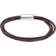 Lynx Magnetic Lock Leather Bracelet - Silver/Brown