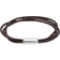 Lynx Magnetic Lock Leather Bracelet - Silver/Brown