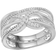 JewelonFire Infinity Stackable Ring - Silver/Diamonds