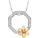JewelonFire Flower Octagon Pendant - Silver/Gold/Rose Gold/Transparent