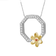 JewelonFire Flower Octagon Pendant - Silver/Gold/Rose Gold/Transparent