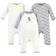Touched By Nature Baby Mr. Moon Coveralls 3-pack - Cream