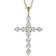 Charles & Colvard Moissanite Cross Pendant - Gold/Diamonds