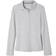 French Toast Girl's Long Sleeve Interlock Knit Polo with Picot Collar - Heather Grey