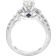 Charles & Colvard Princess Cut 3 Stone Engagement Ring - White Gold/Diamonds/Sapphire
