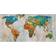 Abstract World Map Framed Art 137.2x68.6cm
