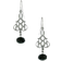 1928 Jewelry Filigree Bead Drop Earrings - Silver/Black