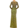 Mac Duggal Beaded Long Sleeve Evening Gown - Olive