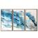 Gallery 57 Abstract Regalite Triptych Floating 3pcs Framed Art 16x30" 3