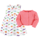 Hudson Dino Dress and Cardigan 2-Piece Set - Pink/Multi