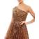 Mac Duggal Embellished One Shoulder A-Line Gown - Copper