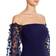 Eliza J Floral-Embellished Off-the-Shoulder Gown - Navy