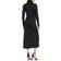 Susana Monaco Long Sleeve Turtleneck Slit Midi Dress - Black