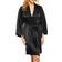 iCollection Women's Marina Lux 3/4 Sleeve Satin Robe - Black