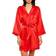 iCollection Women's Marina Lux 3/4 Sleeve Satin Robe - Red